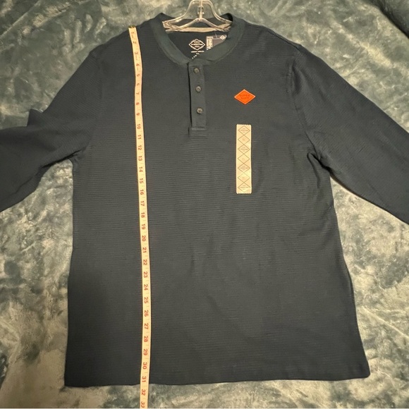 St. John's Bay XL Navy Long Sleeve Henley Shirt | Soft Cotton Blend - Picture 4 of 7